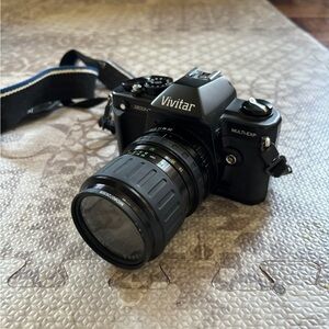 Vivitar V3800N 35mm Manual SLR Camera With 28-70mm Macro Zoom Lens Case